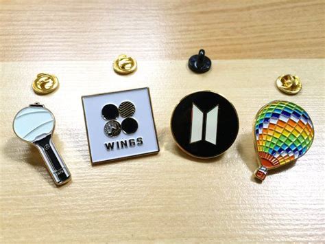 방탄소년단 Bts Bangtan Gold Soft Enamel Pin Badge Wings Army B Young