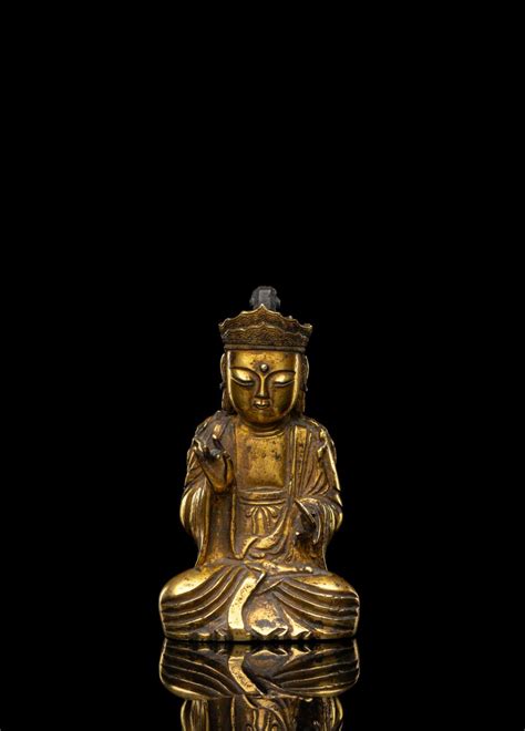 Bid Now A VERY RARE GILT BRONZE FIGURE OF A BUDDHA December 2 0122