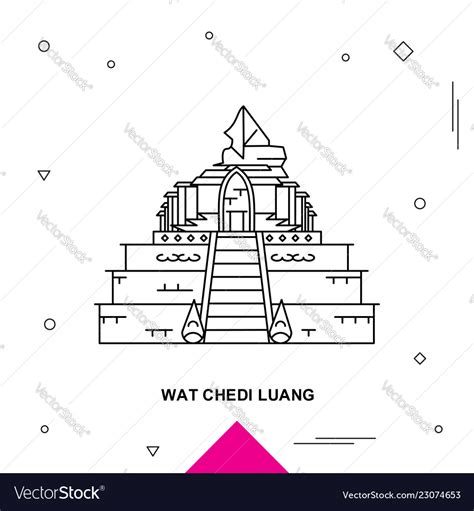 Wat chedi luang Royalty Free Vector Image - VectorStock