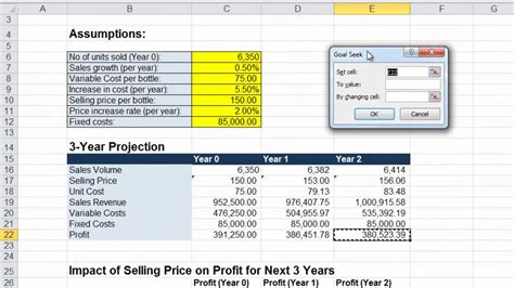 Exercise 5 4 Sensitivity Analysis Goal Seeking Youtube