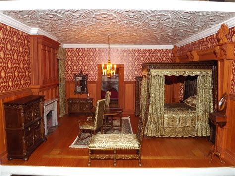 Late Victorian English Manor Dollhouse 1 12 Miniature From Scratch The New Earl S Bedroom And