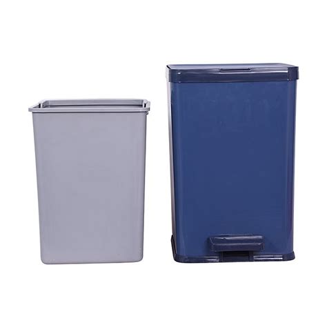 Simply Essential Rectangle Step Trash Can Blue Grey 2 25 Gal Shipt