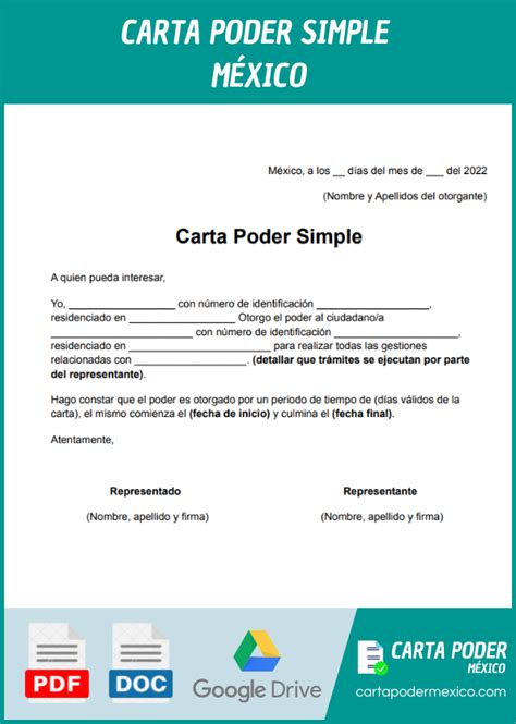 Carta Poder Simple Ejemplos Y Formatos The Best Porn Website