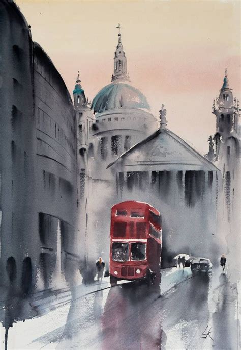 London S Bus Painting By Yuriy Kraft Saatchi Art London Bus London