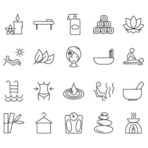 Premium Vector Vectors Spa Icon Sets Black Outline