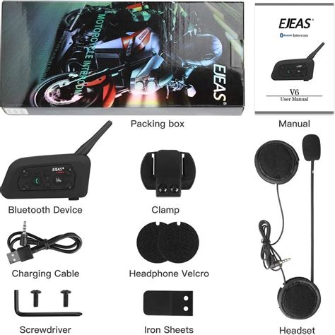 Ejeas V Pro Motorcycle Helmet Intercom Bluetooth Headset Motorcycle