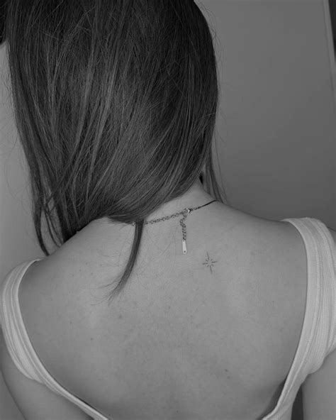 Minimalistic Style North Star Tattoo Located On The