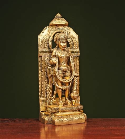 Buy Ekaa Handicrafts Gold Brass Lord Hanuman Ji Standing Statue For