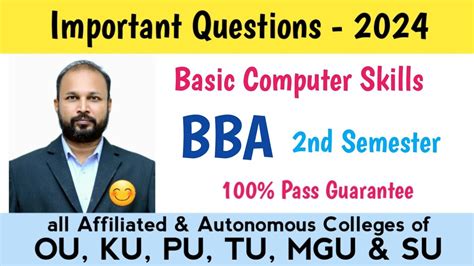 Bcs Imp Questions Bba Nd Sem Semester Basic Computer Skills