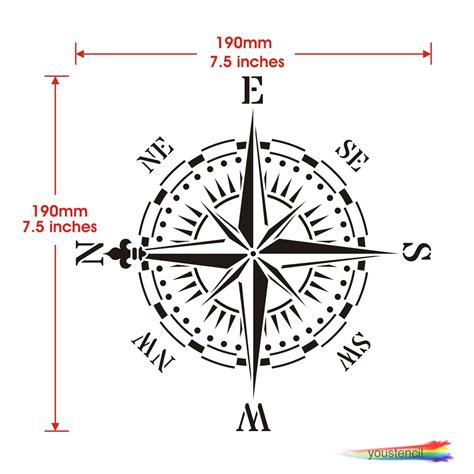 Victorian Compass Stencil For Walls Art And Furniture St62 Etsy