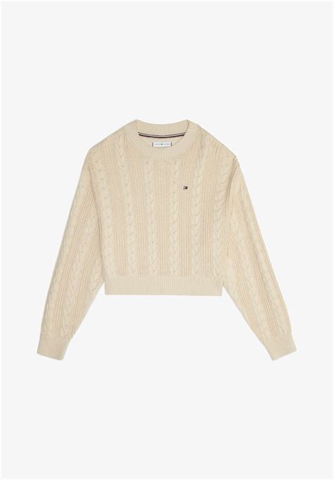 Tommy Hilfiger Cable Cropped Crew Sweater Strickpullover Cashmere