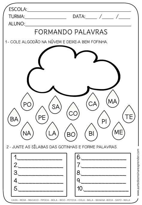 Atividade Pronta Formando Palavras A Arte De Ensinar E Aprender