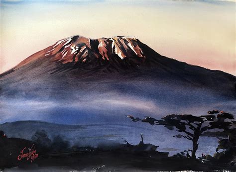 Sunrise Kilimanjaro Painting By James Nyika Fine Art America