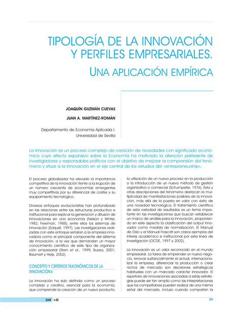 PDF TIPOLOGÍA DE LA INNOVACIÓN Y PERFILES PDF fileempresarial La