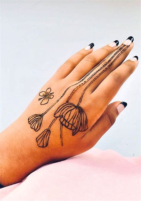 Minimal Henna Designs Floral On Nd Finger I Take You Wedding