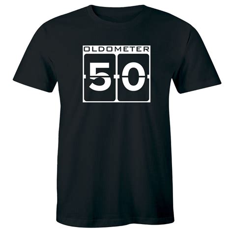 Oldometer 50 Mens T Shirt Funny 50th Birthday Celebration Tee Fifty