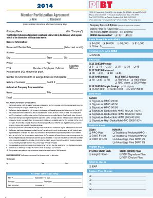 Fillable Online Piasc Member Participation Agreement And Group