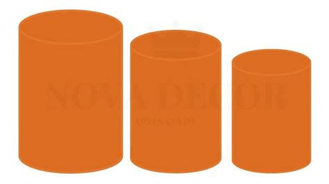 Trio Capas Para Mesas Cilindros Veste Facil Cor Laranja Parcelamento