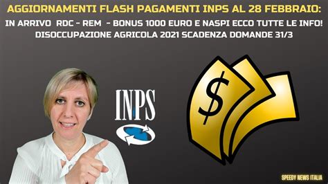 AGGIORNAMENTO FLASH PAGAMENTI INPS FINO AL 28 FEBBRAIO IN ARRIVO RDC