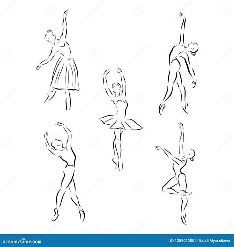 Vector Illustration Of Classical Ballet Figure Ballet Dancer Stock