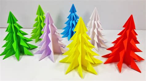 How To Make 3D Origami Christmas Tree Easy Paper Pine Tree DIY Paper