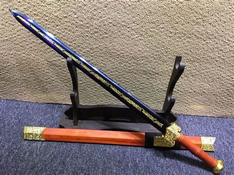 Qin sword,High carbon steel blue blade,Redwood scabbard – Chinese Sword ...