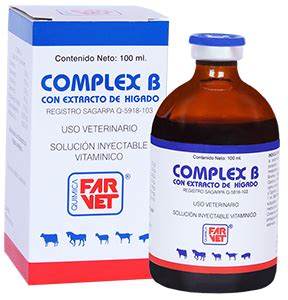 Complex B Con Extracto De H Gado Qu Mica Farvet Sa De Cv