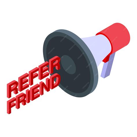 Premium Vector | Megaphone announcing refer a friend program with