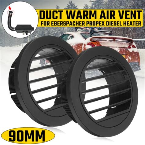 2 90mmdiesel Heater Ducting Duct Warm Air Vent Directional Outlet For