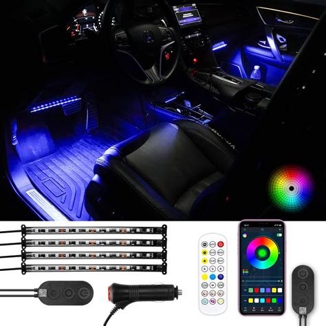 Amazon SUPAREE 車用 LEDテープライト 12V RGB フルカラー 音に反応 足元灯 カーチャージャー式 車内装飾用