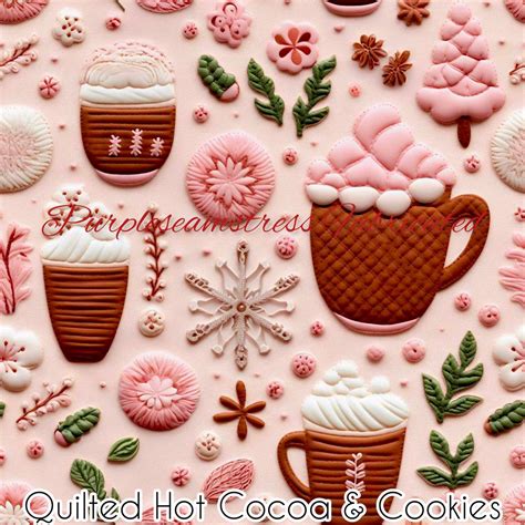 Faux Quilted Hot Cocoa Cookies Purpleseamstress Fabric