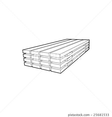 Wooden Boards Icon Outline Style Stock Illustration 25681533 PIXTA