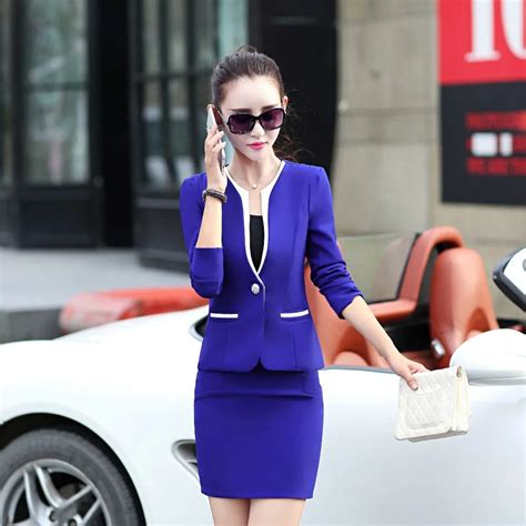 New 2016 Fall Formal Women Skirt Suits Hot Sale Ol Elegant Style Uniform Work Wear Female Blazer