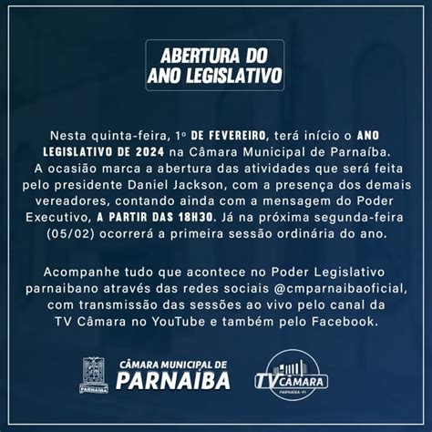 Câmara Municipal de Parnaíba realiza abertura do Ano Legislativo 2024