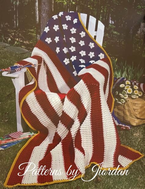 American Flag Crochet Afghan PATTERN Digital - Etsy