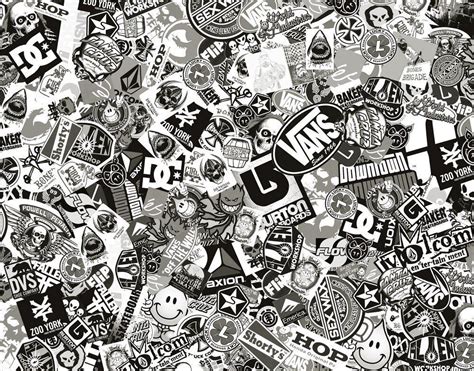 Sticker Bomb Wallpaper Hd Black And White
