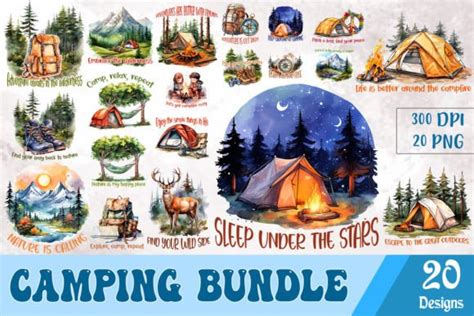 Camping Sublimation Bundle Graphic By Basilio Vintage Creative Fabrica