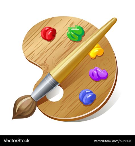 Palette With Brush Royalty Free Vector Image VectorStock