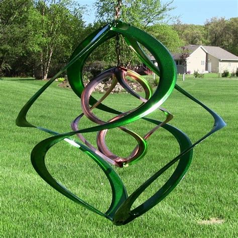 Green Hanging Double Spiral Wind Spinner 14 Wind Spinners Garden