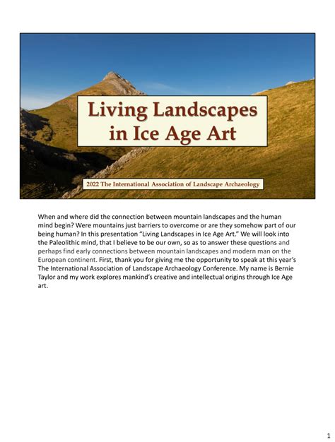 (PDF) Living Landscapes in Ice Age Art