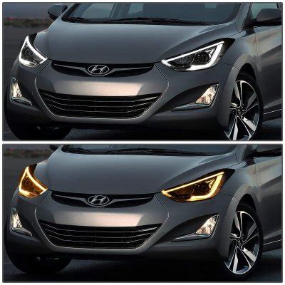 Hyundai Elantra Sedan 2011 2013 LED DRL Projector Headlights