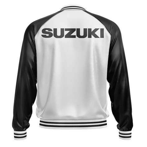 White Black Suzuki Gsxr Leather Bomber Jacket Maker Of Jacket