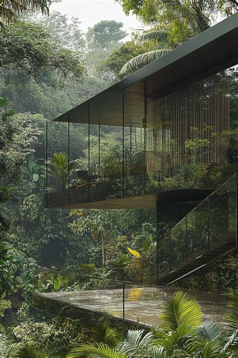 Futuristing Glass House In Lush Tropical Jungle Check Out These