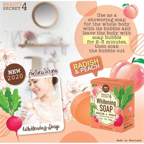 Jual Sabun Mandi Beauty Secret 4 Whitening Soap Radish And Peach 70gr Asli Thailand Shopee Indonesia