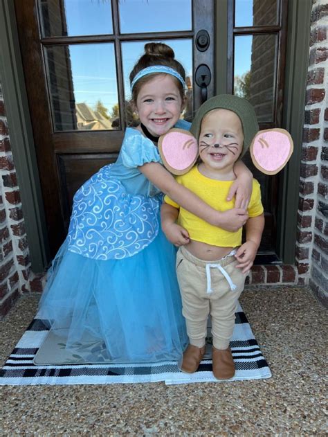 Cinderella and Gus Gus costume | Sibling halloween costumes, Matching ...