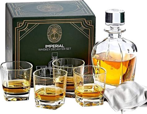 Whiskykaraffensets 4 Imperial Tumblers Whiskey Karaf Glazen Set