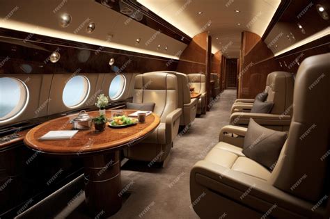 Premium AI Image | Luxury Private Jet Interior Illustration AI Generative