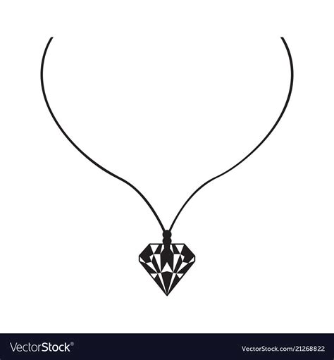 Isolated Silhouette Of A Necklace Royalty Free Vector Image