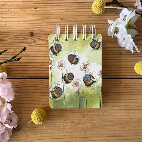 Bees And Daisies Small Spiral Bound Notepad Alex Clark Art