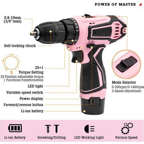 Ej Life Tournevis électrique 12V Rechargeable sans Fil Perceuse